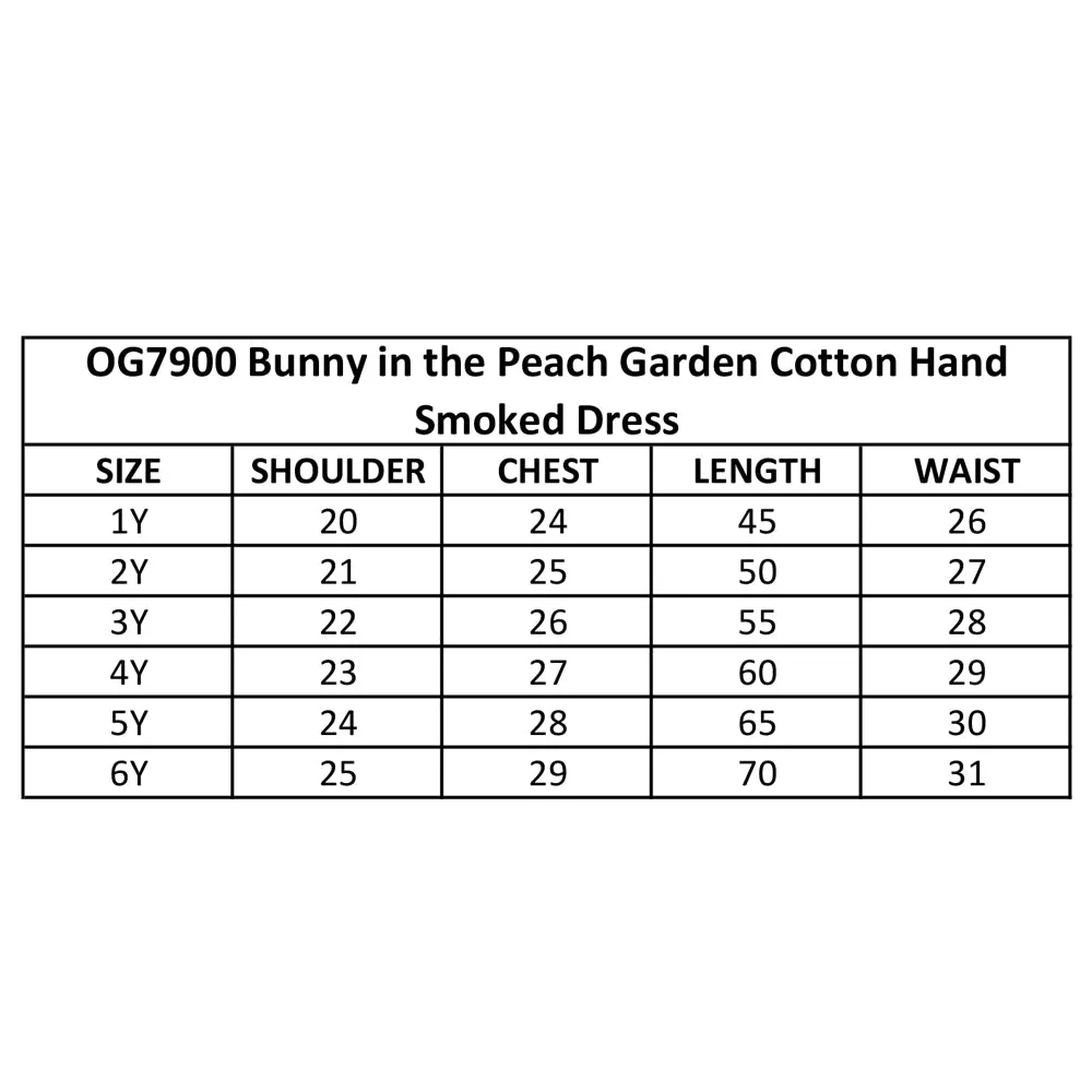 Eclat Bebe Bunny in the Peach Garden Cotton Hand Smocked Dress (OG7900)