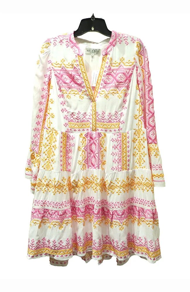 Embroidered Dress in Pink