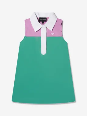 Emporio Armani Girls Sleeveless Dress In Green