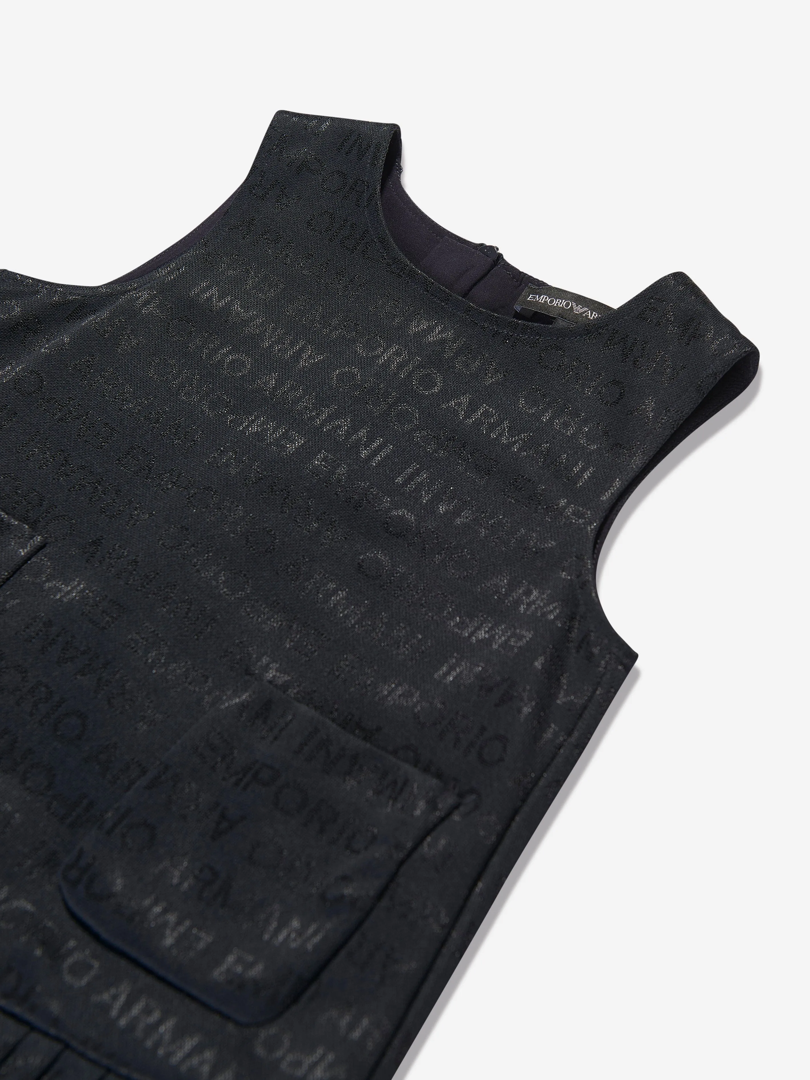 Emporio Armani Girls Sleeveless Dress in Navy
