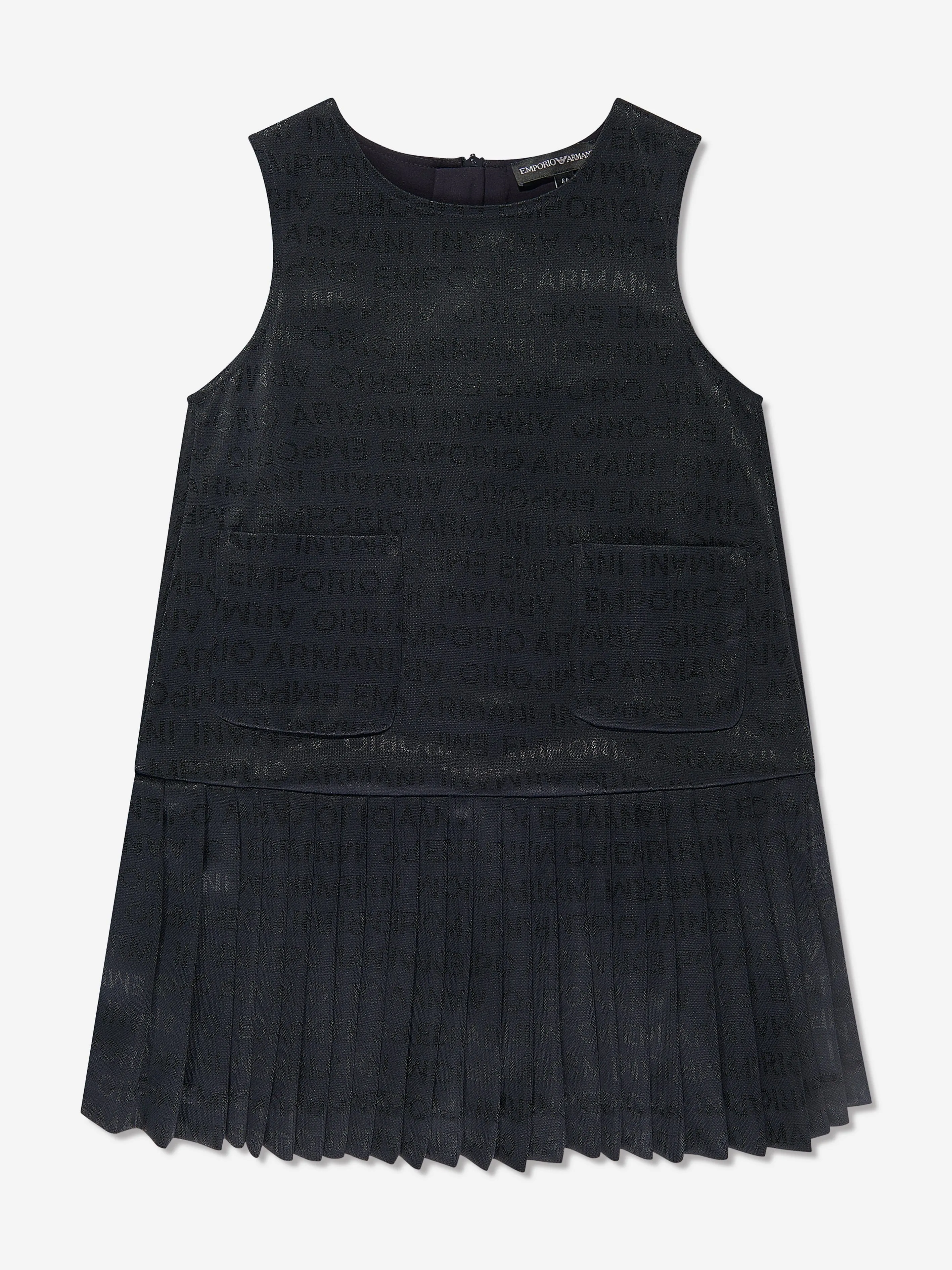 Emporio Armani Girls Sleeveless Dress in Navy