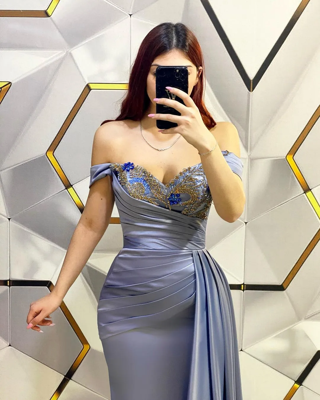 Fashion Long Mermaid Off-the-shoulder Sequined Prom Dress With Ruffles
