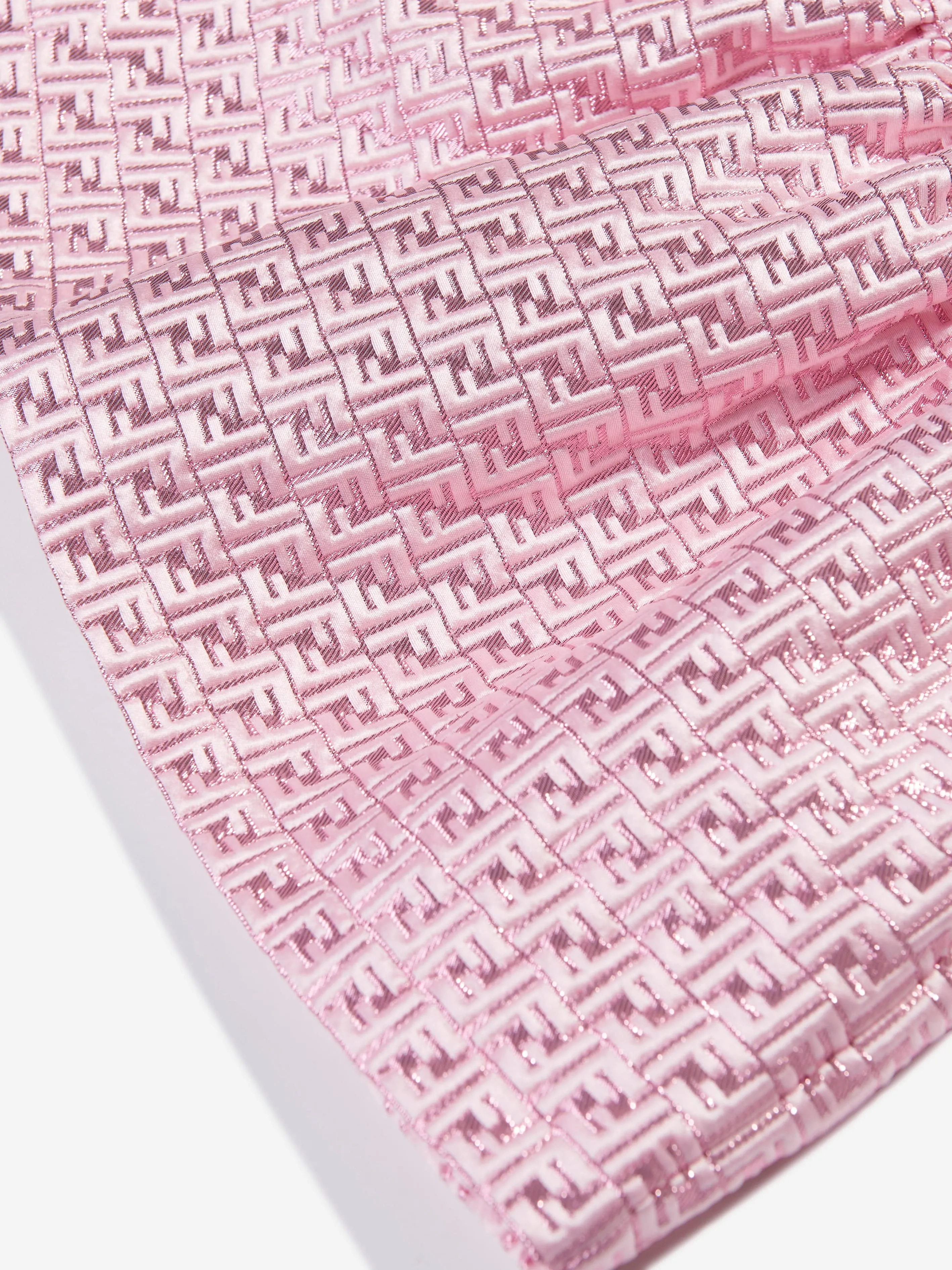 Fendi Baby Girls Brocade Logo Dress in Pink