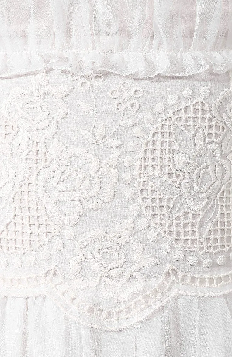 Floral Lace Corset Silk Maxi Wedding Dress