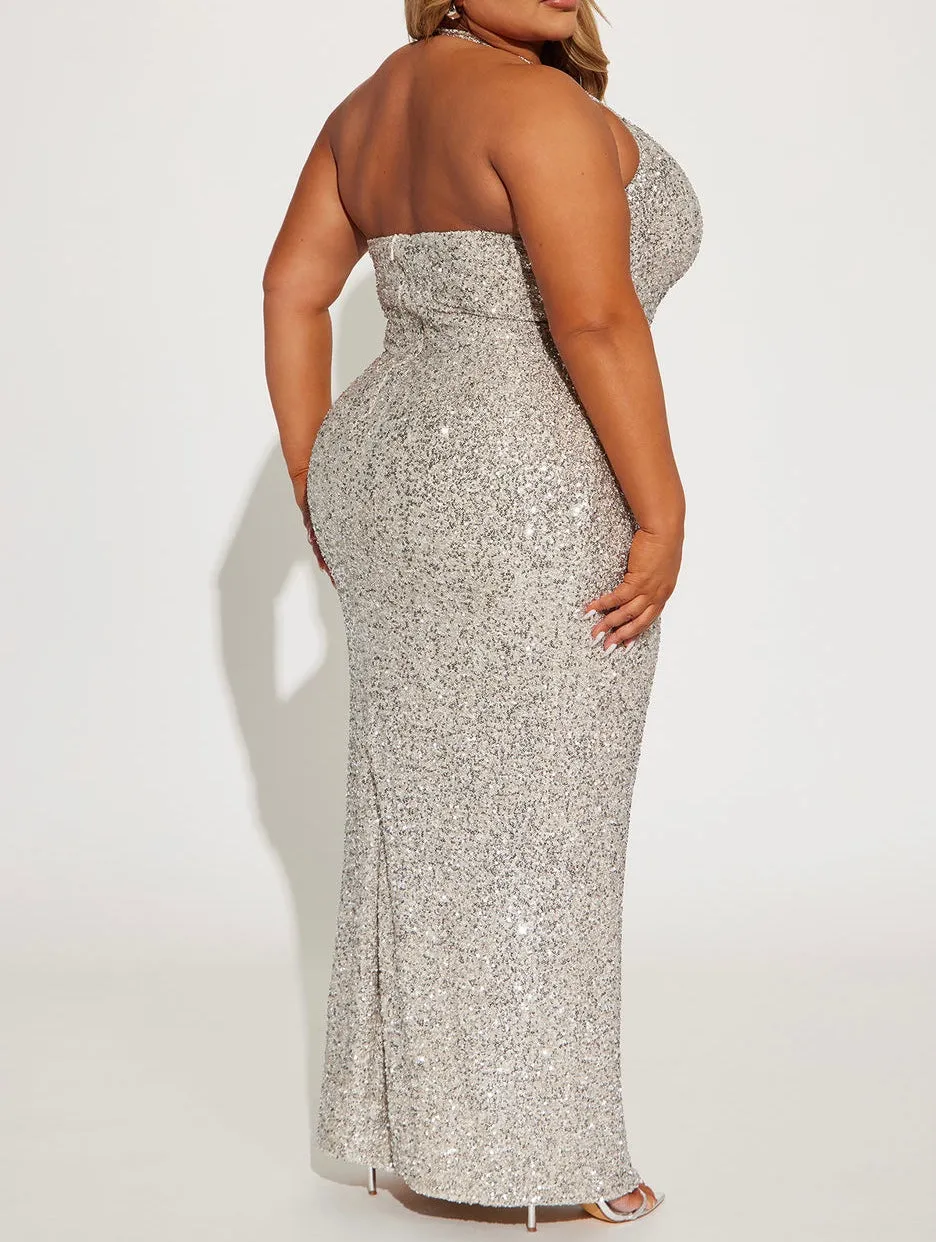 Flytonn- Key To My Heart Sequin Maxi Dress