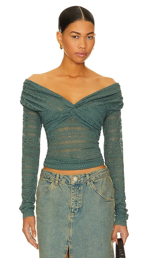 Free People Hold Me Closer Top in Teal