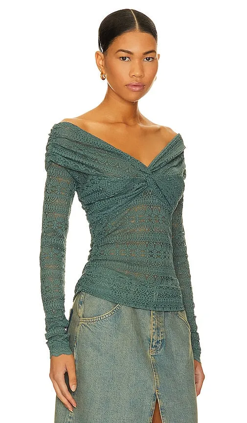 Free People Hold Me Closer Top in Teal