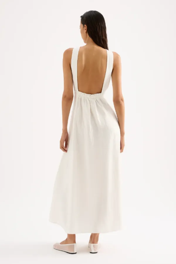 Gael Linen Maxi Dress White