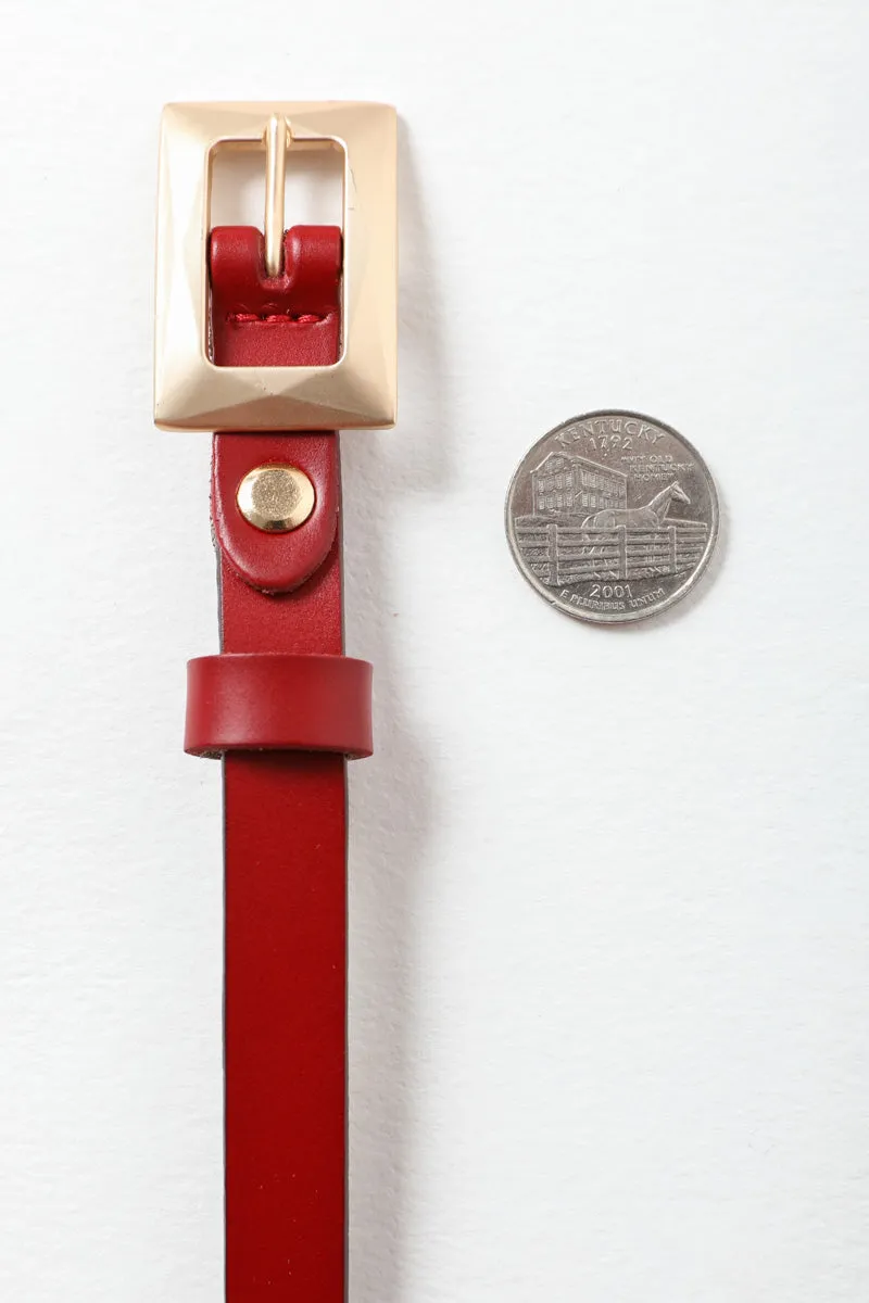 Gold Buckle Skinny Belt – Chic and Elegant