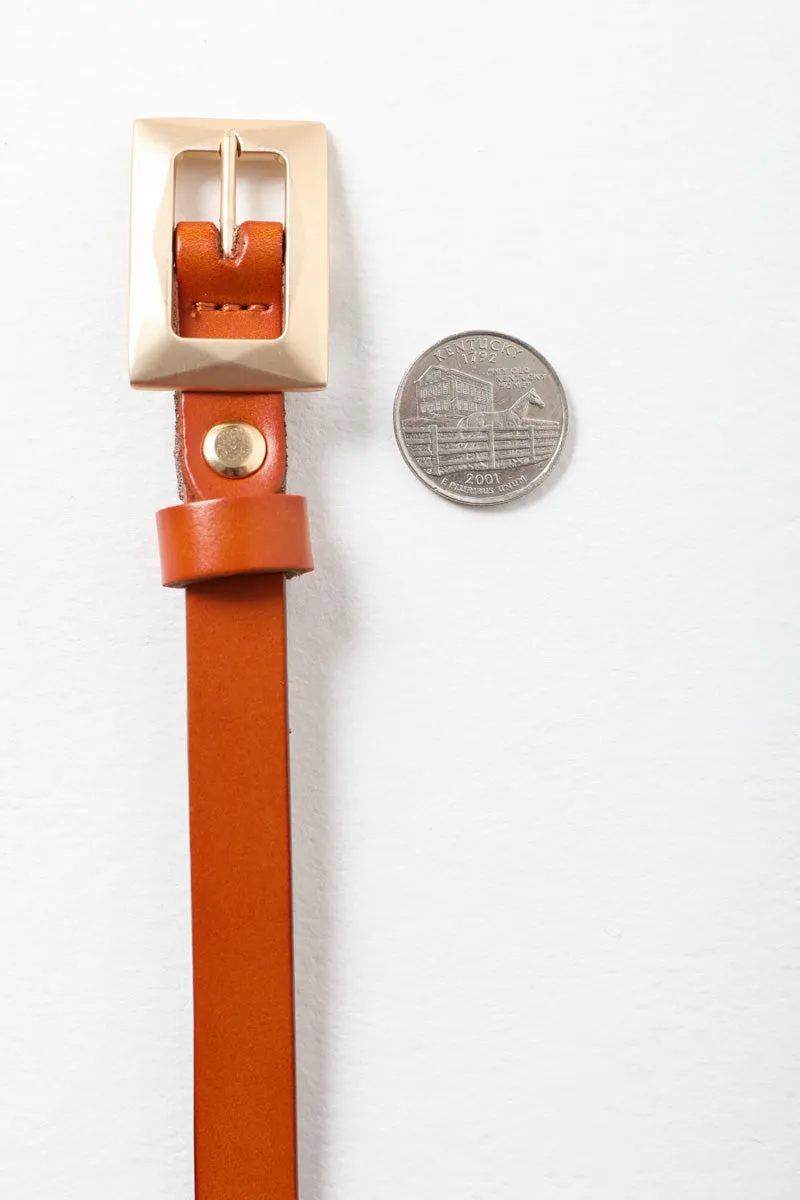 Gold Buckle Skinny Belt – Chic and Elegant
