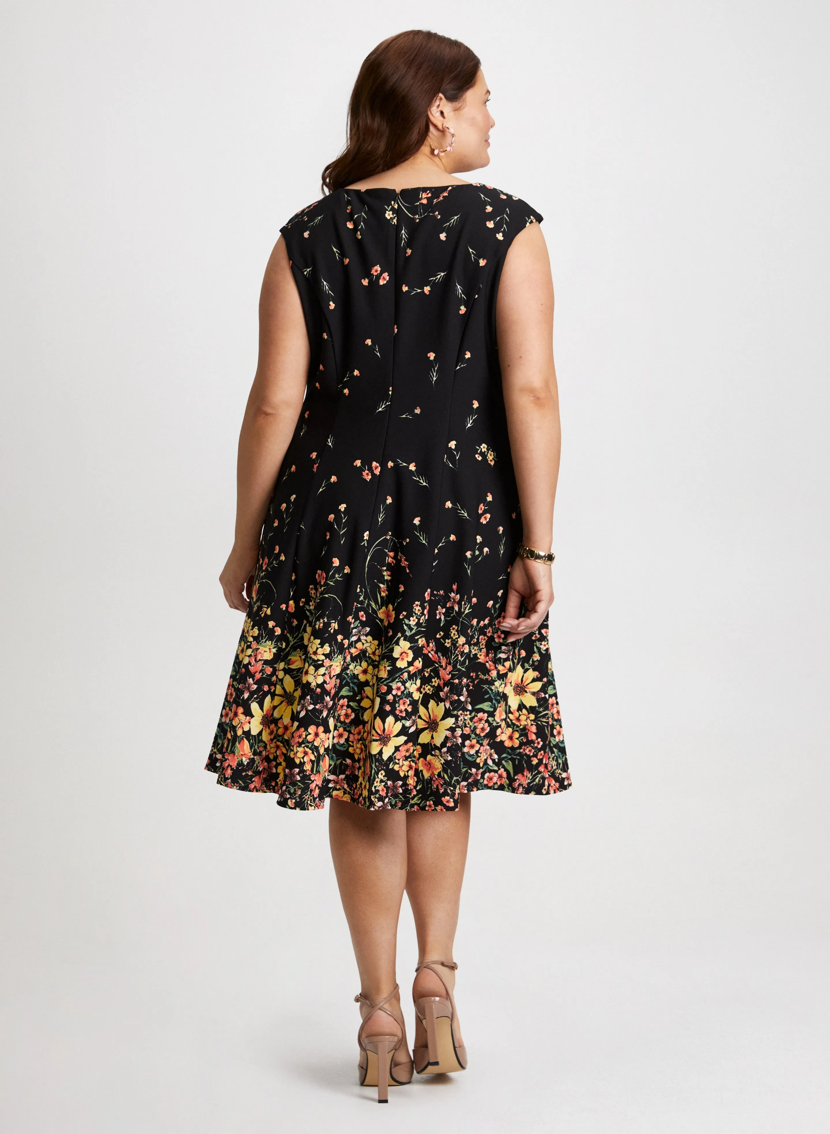 Gradient Floral Print Dress
