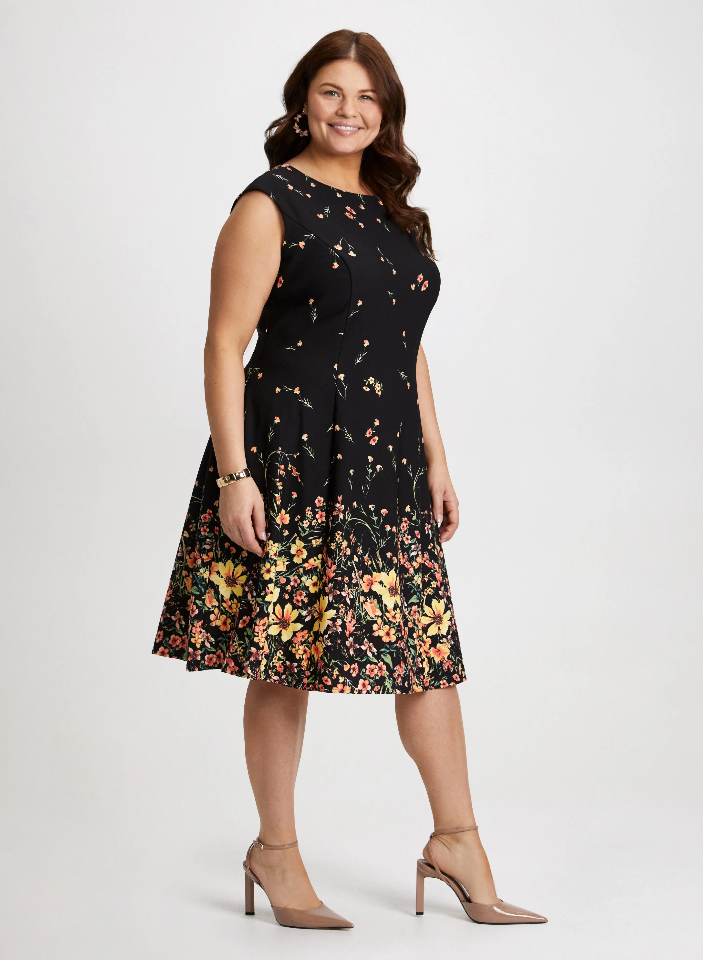 Gradient Floral Print Dress