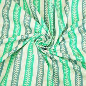 Green Abstract Print Cotton Fabric HP-24251