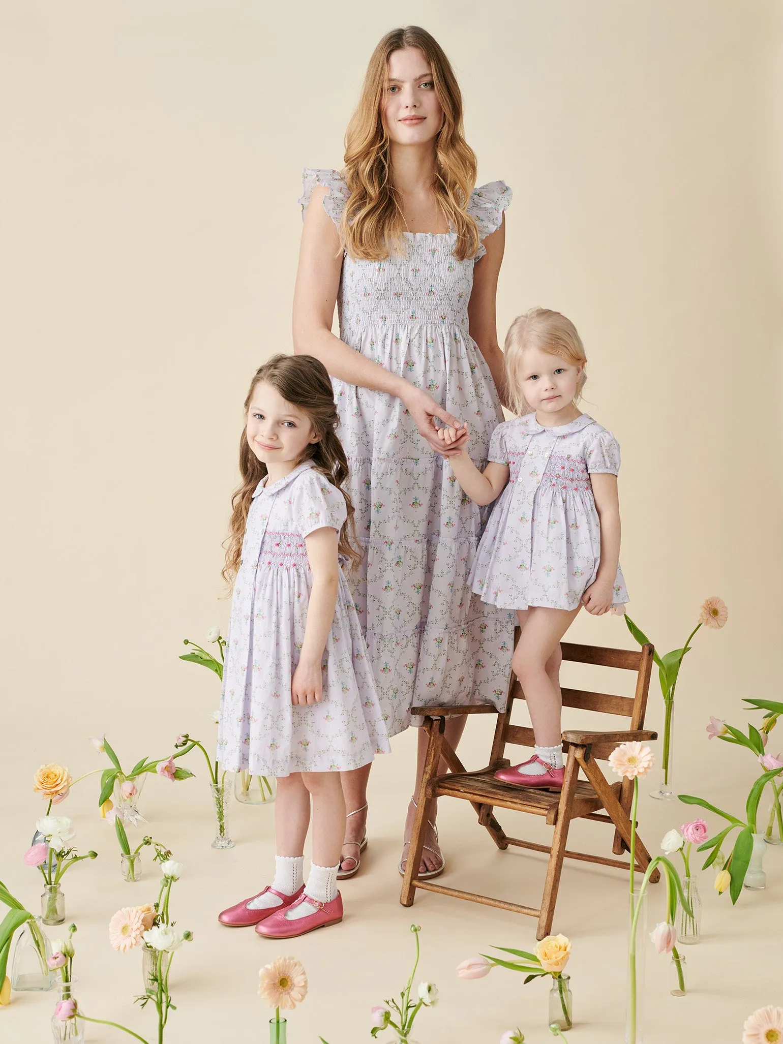 Hill House Home X La Coqueta Lilac Trellis Arcadia Girl Hand-Smocked Dress