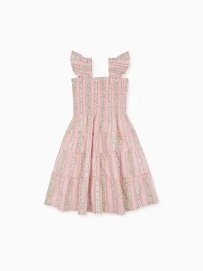 Hill House Home X La Coqueta Pink Floral Stripe Tiny Ellie Nap Dress