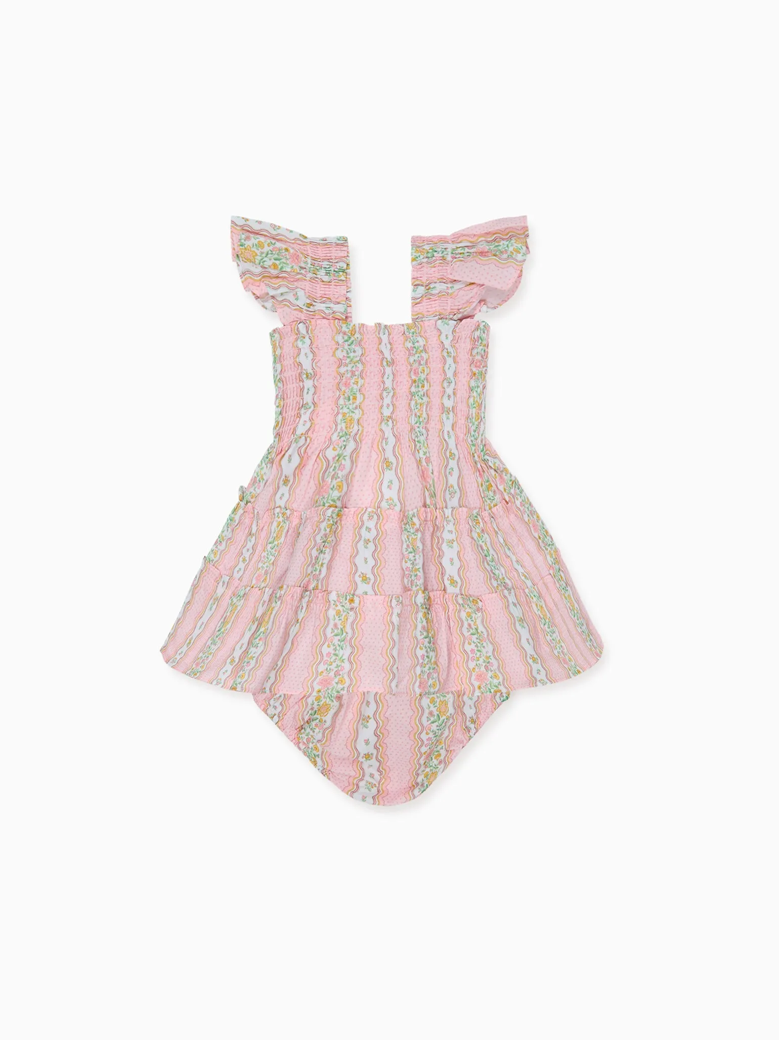 Hill House Home X La Coqueta Pink Floral Stripe Tiny Ellie Nap Dress