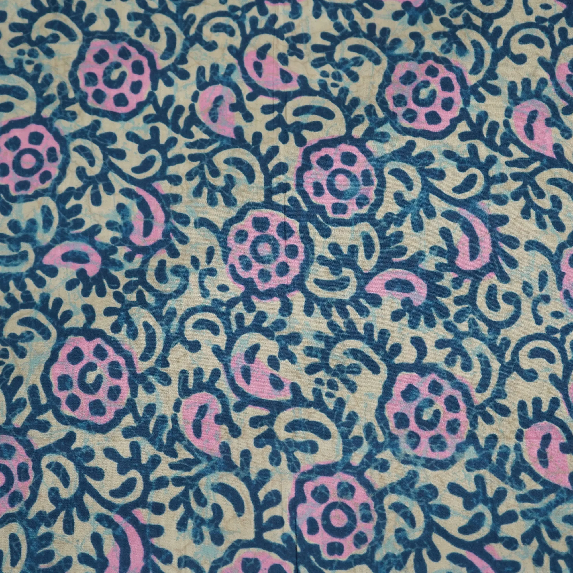 Indigo Dabu Print Cotton Fabric MFL-23721