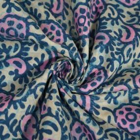 Indigo Dabu Print Cotton Fabric MFL-23721