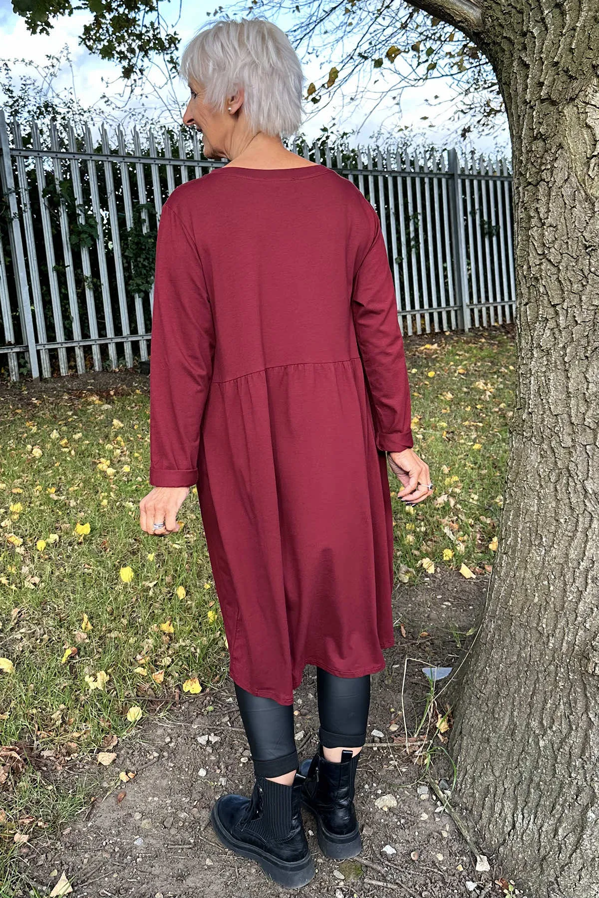 Joanna Cotton Dress Wine