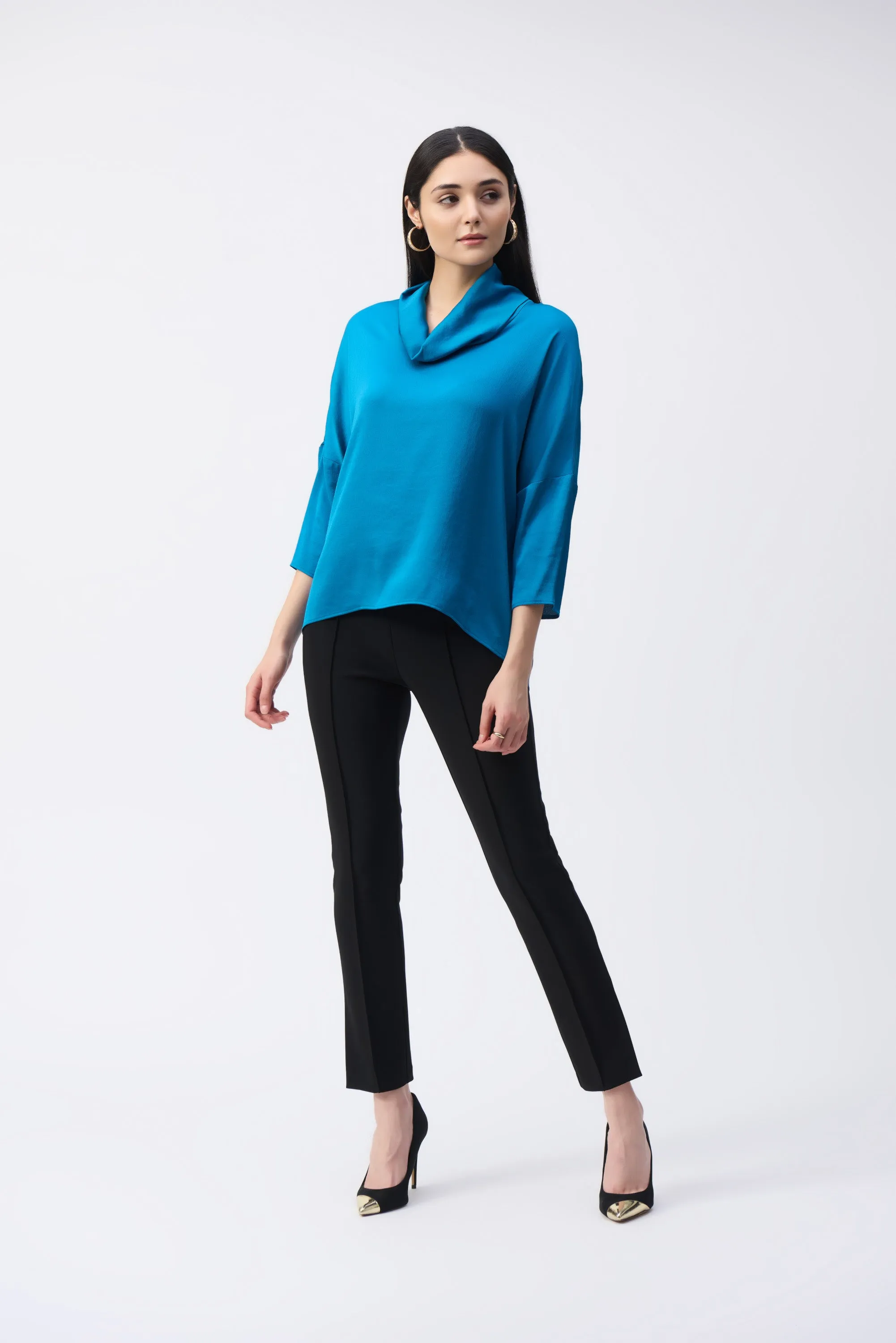 Joseph Ribkoff Women's Satin Cowl Collar Top