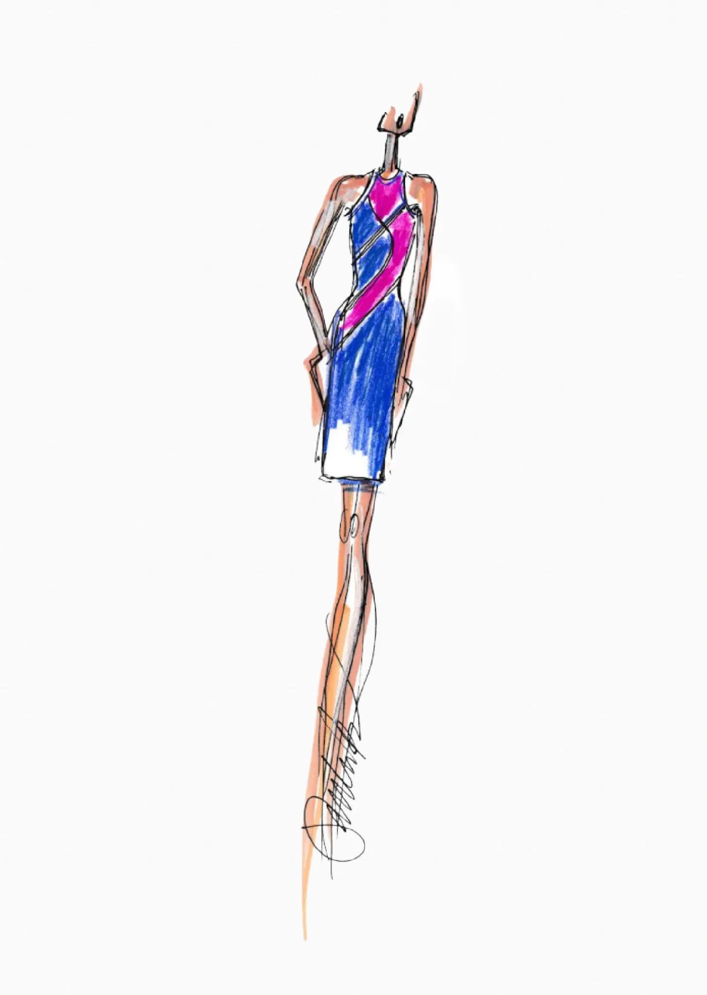 Karmaine – Bicolor Twist Halter Dress