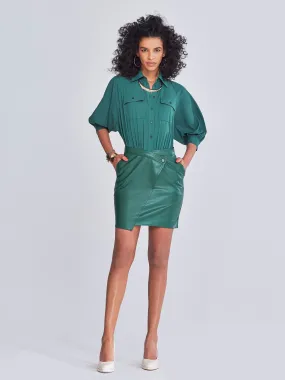 Kondra Faux-Leather Shirtdress