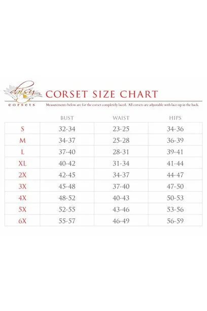 Lavish Wet Look Underbust Corset with Gold Zipper by Daisy Corsets in Size S, M, L, XL, 2X, 3X, 4X, 5X, or 6X