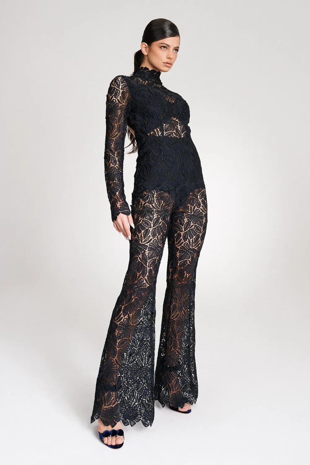 ‘Lillian’ Navy Full Length Lace Jumpsuit