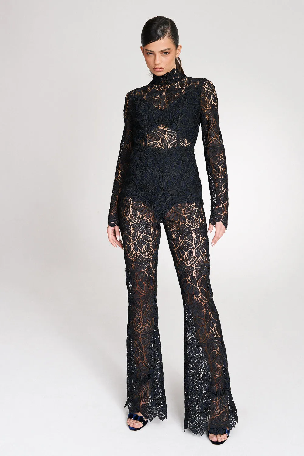 ‘Lillian’ Navy Full Length Lace Jumpsuit