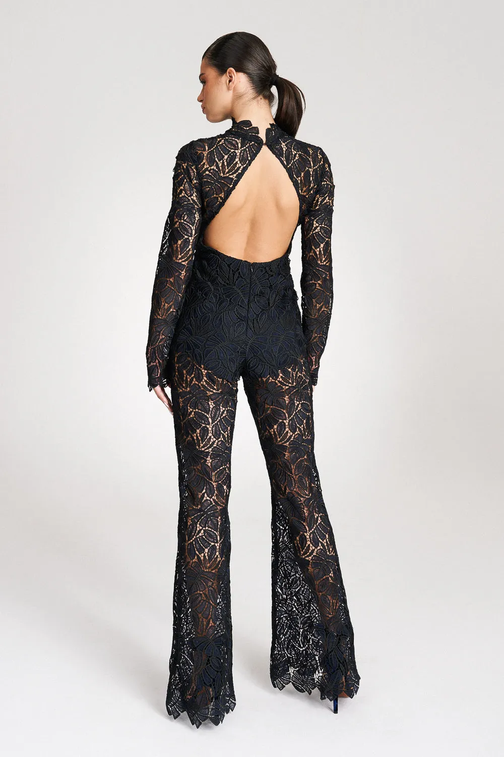 ‘Lillian’ Navy Full Length Lace Jumpsuit