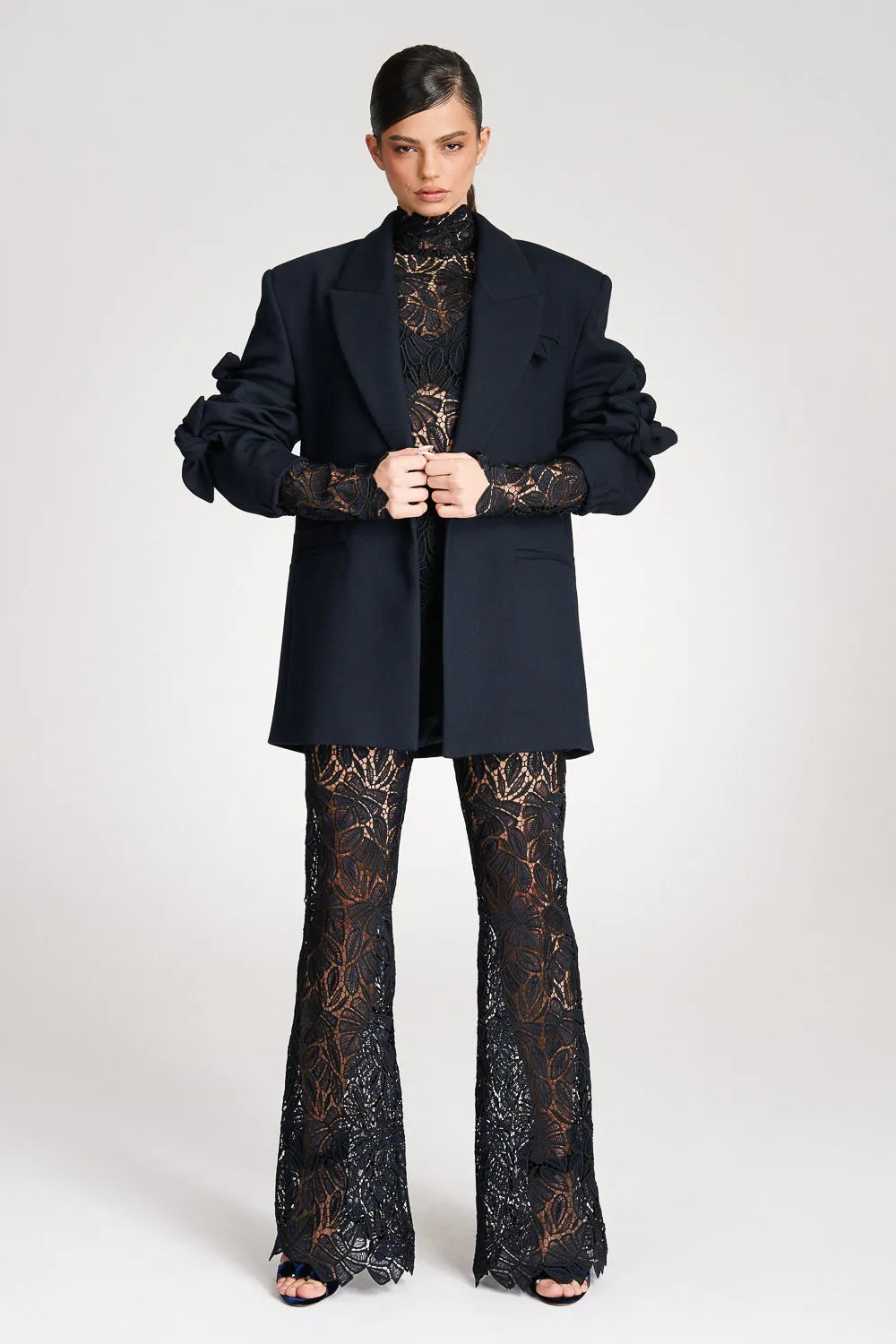 ‘Lillian’ Navy Full Length Lace Jumpsuit