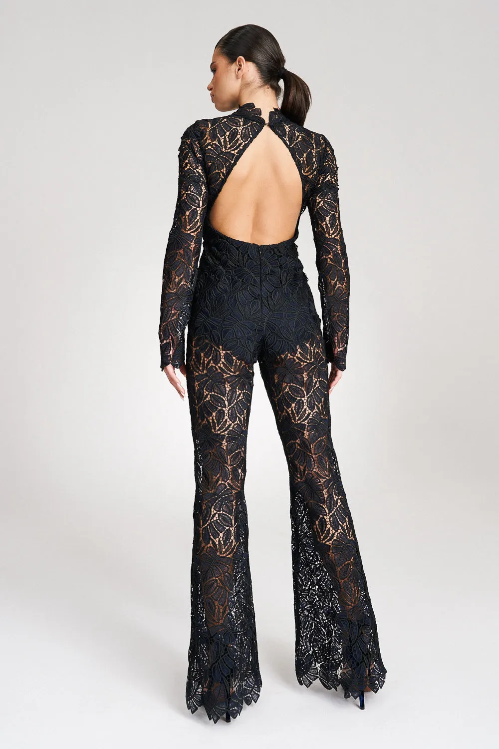 ‘Lillian’ Navy Full Length Lace Jumpsuit