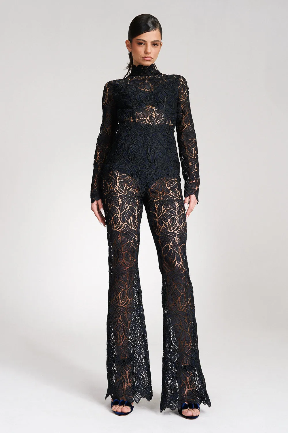 ‘Lillian’ Navy Full Length Lace Jumpsuit