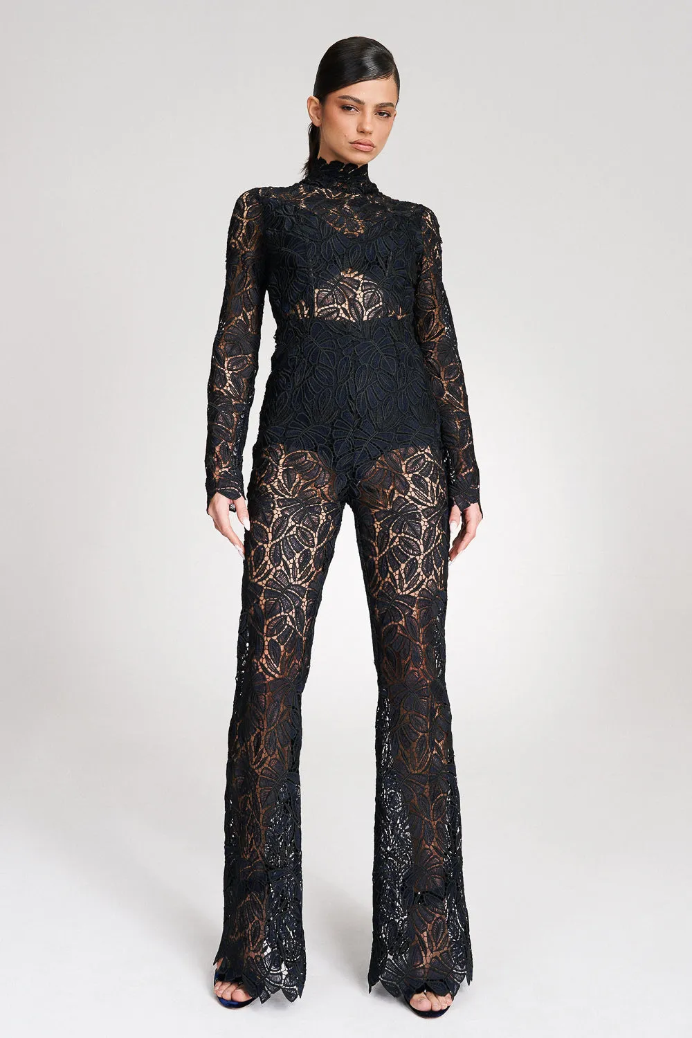 ‘Lillian’ Navy Full Length Lace Jumpsuit