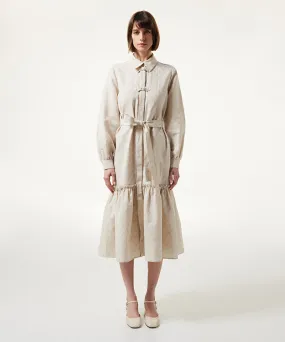 Machka Linen Blend Shirt Dress Beige