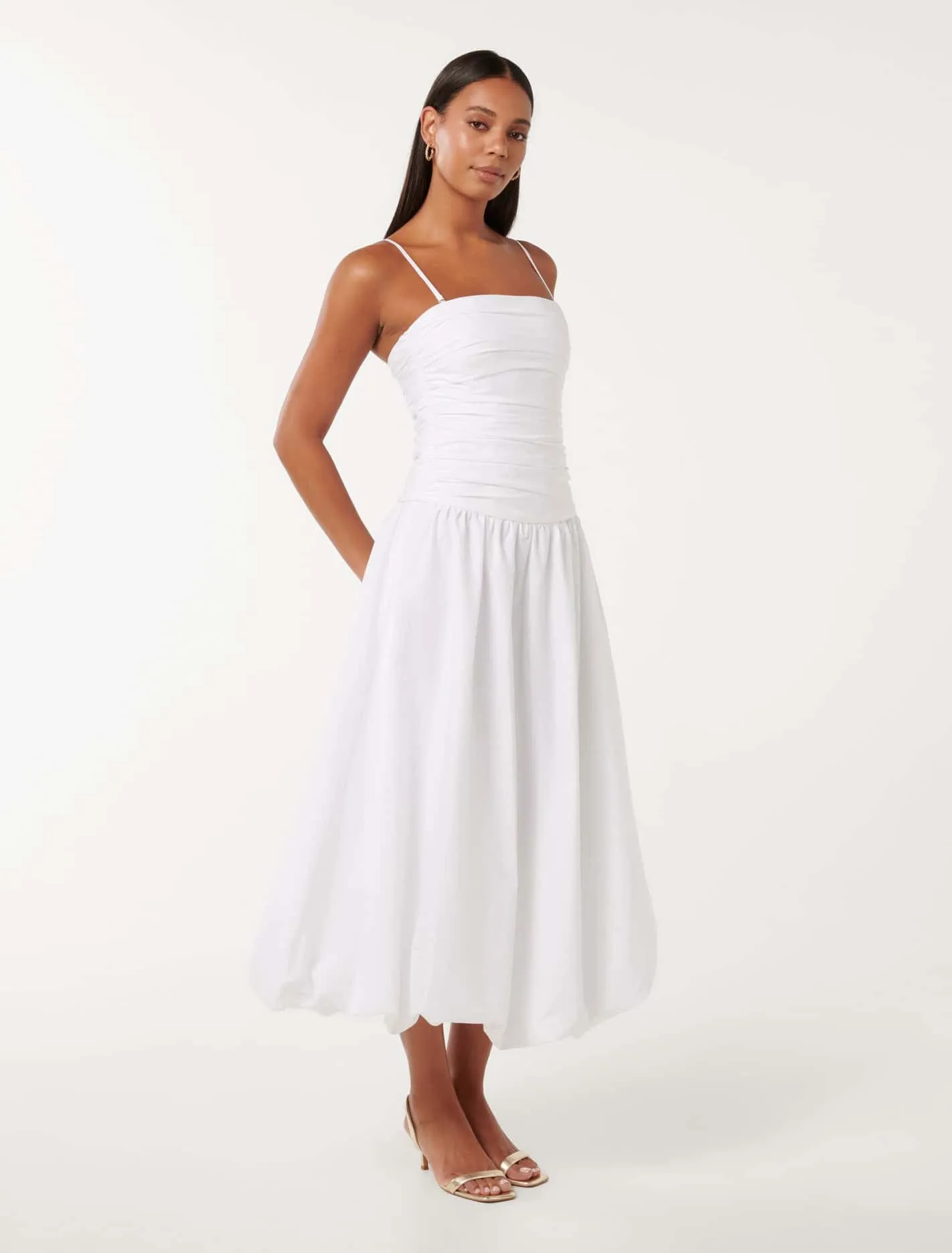 Mariam Bubble Hem Midi Dress