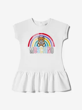 Moschino Baby Girls Cotton Rainbow Logo Dress