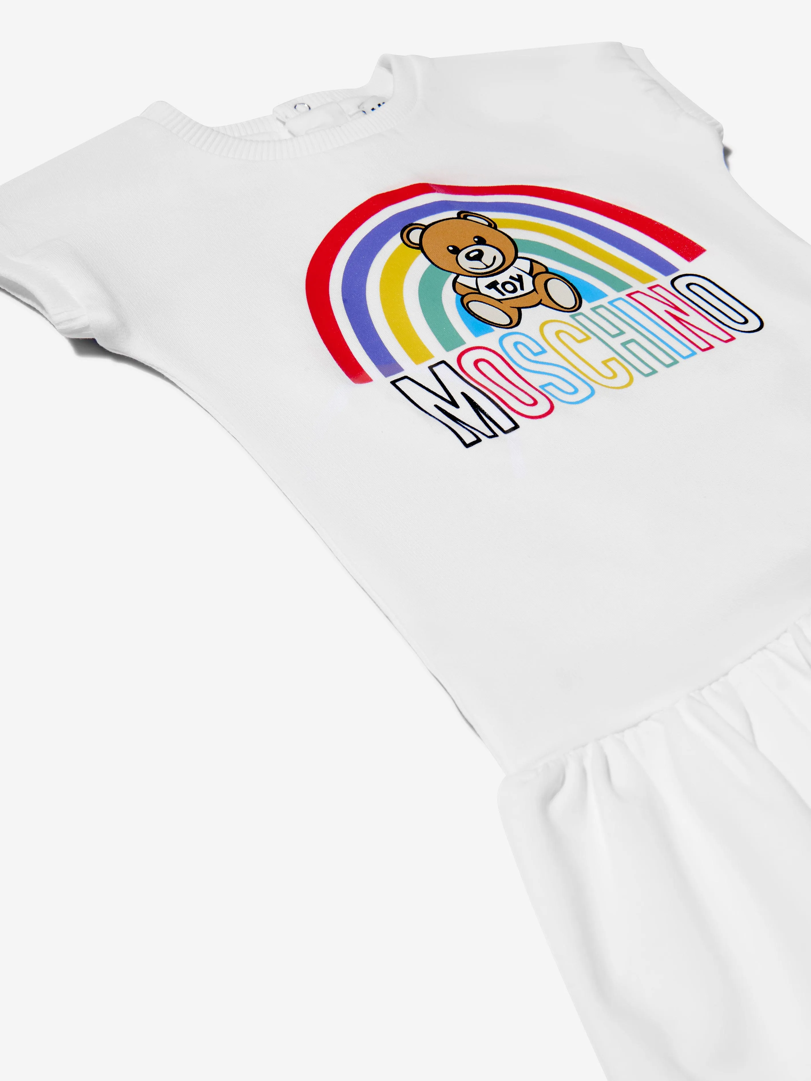 Moschino Baby Girls Cotton Rainbow Logo Dress