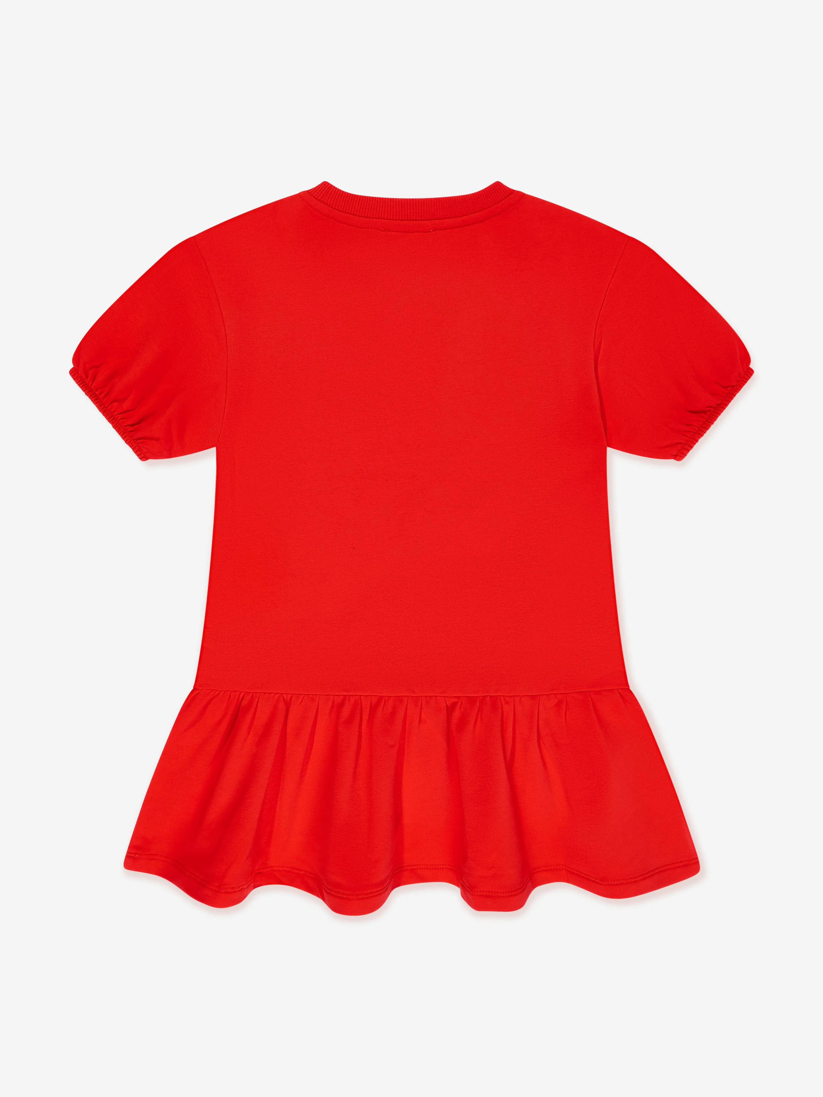 Moschino Girls Teddy Logo Jersey Dress in Red