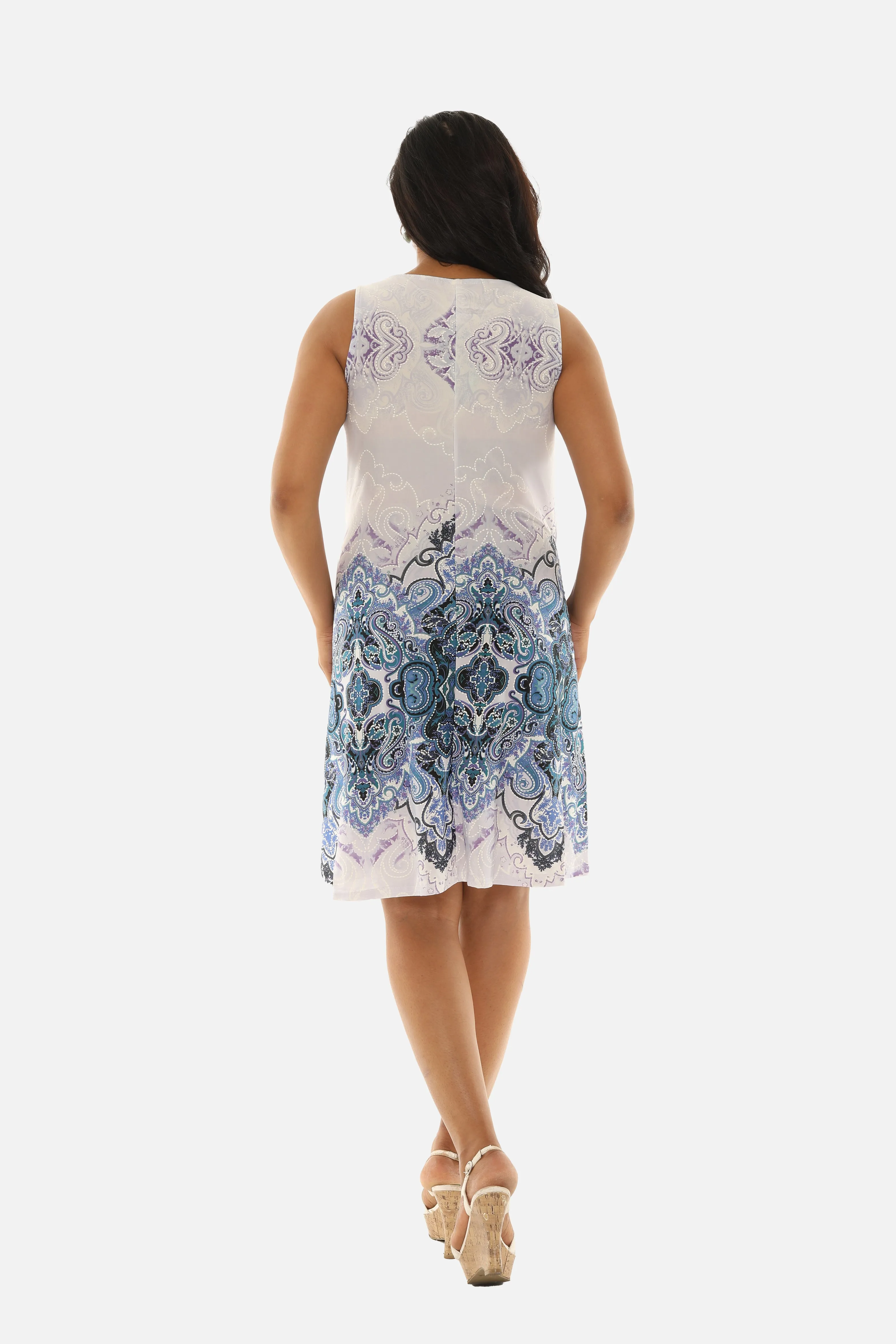 Paisley Print Sleeveless Dress