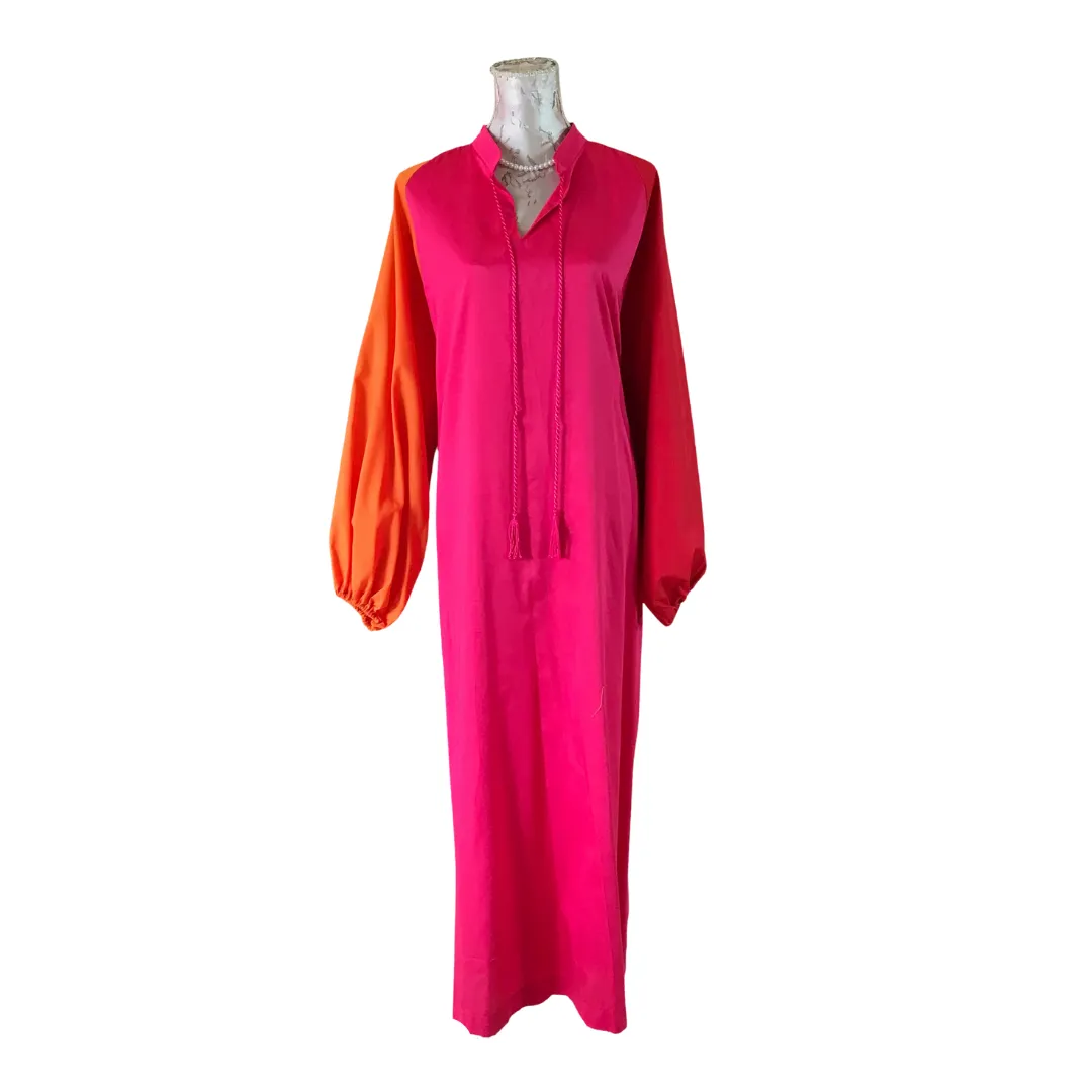 Pink, Orange and Red Moroccan Dress