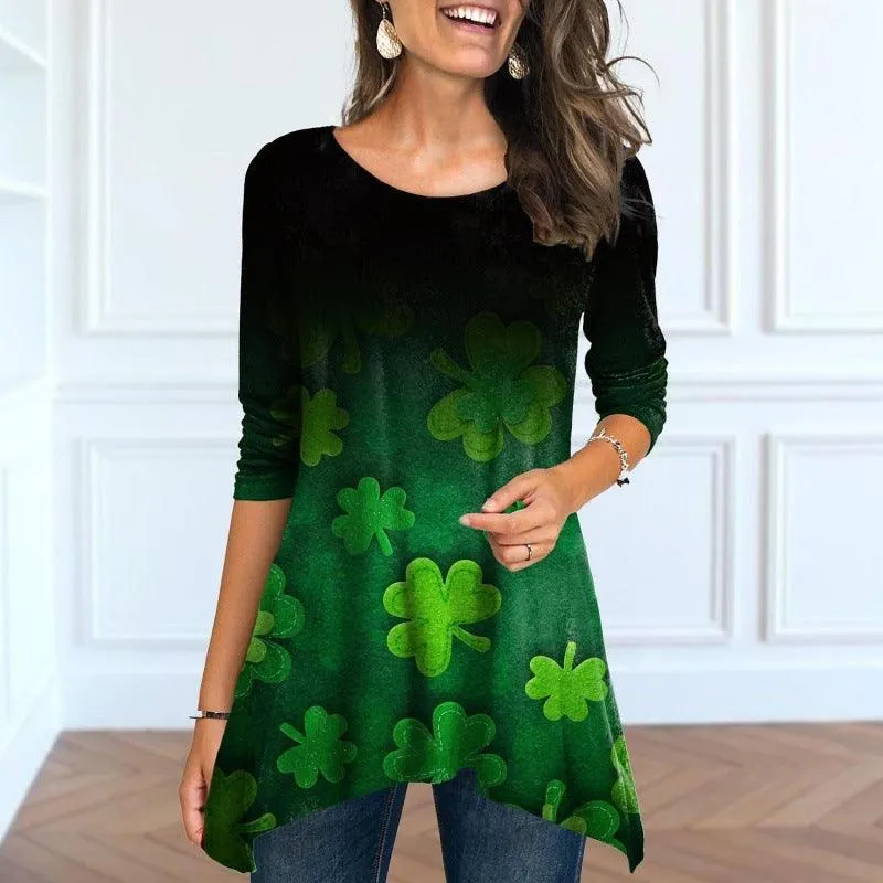Plus Size Women's Round Neck Floral Print Dress