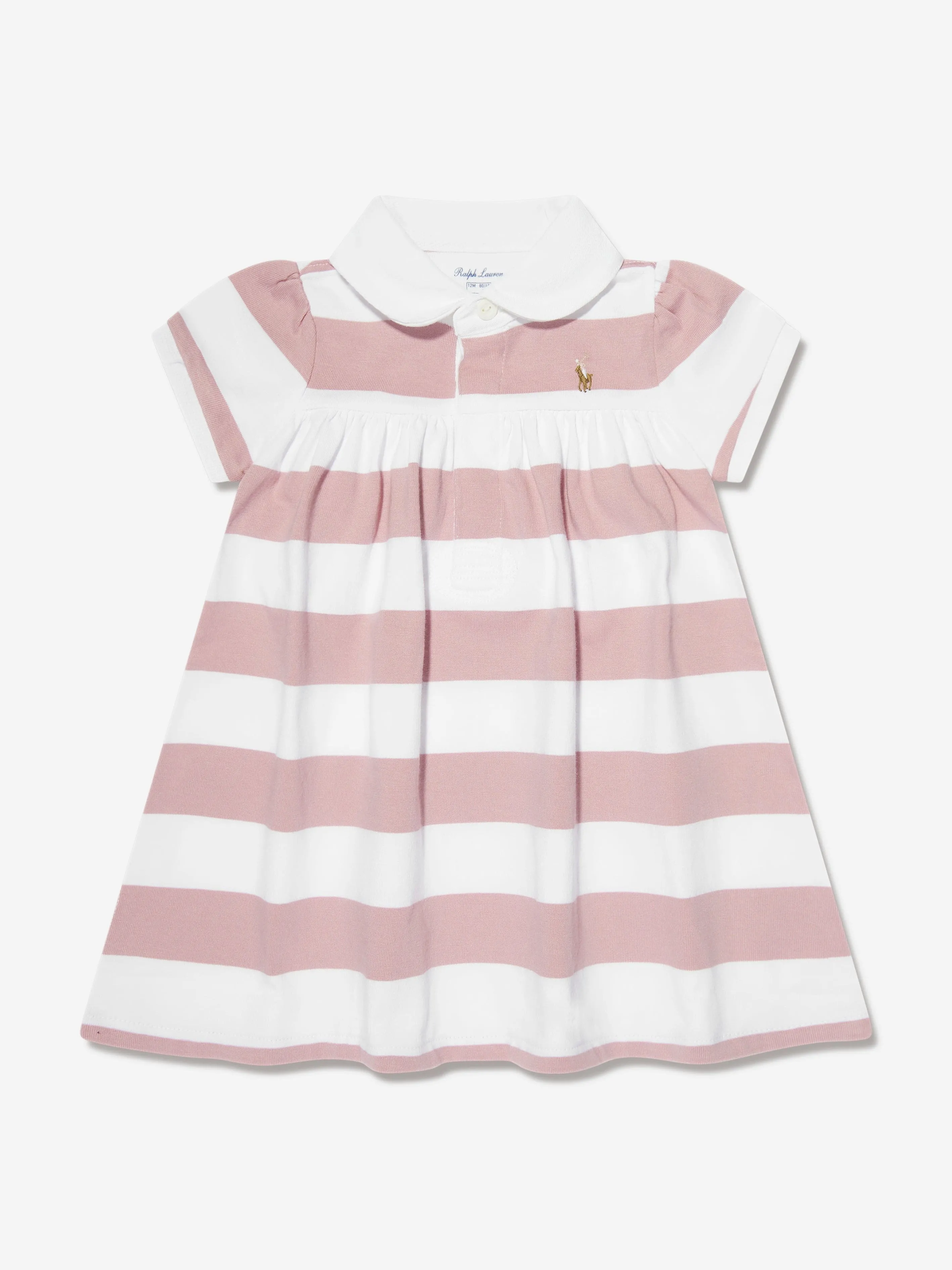 Ralph Lauren Baby Girls Striped Rugby Dress in Pink