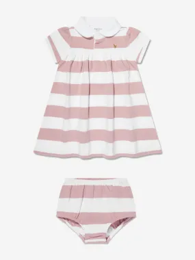 Ralph Lauren Baby Girls Striped Rugby Dress in Pink