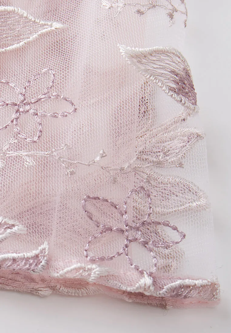 Sequin & Embroidery Mesh Cape