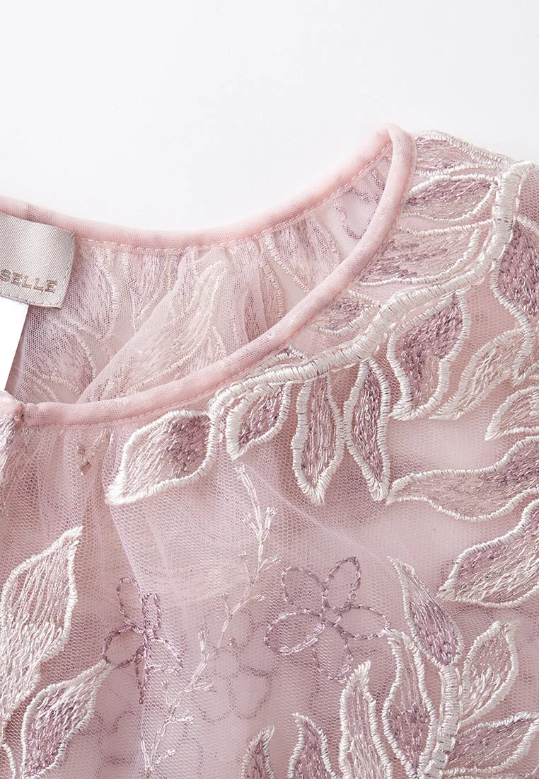 Sequin & Embroidery Mesh Cape