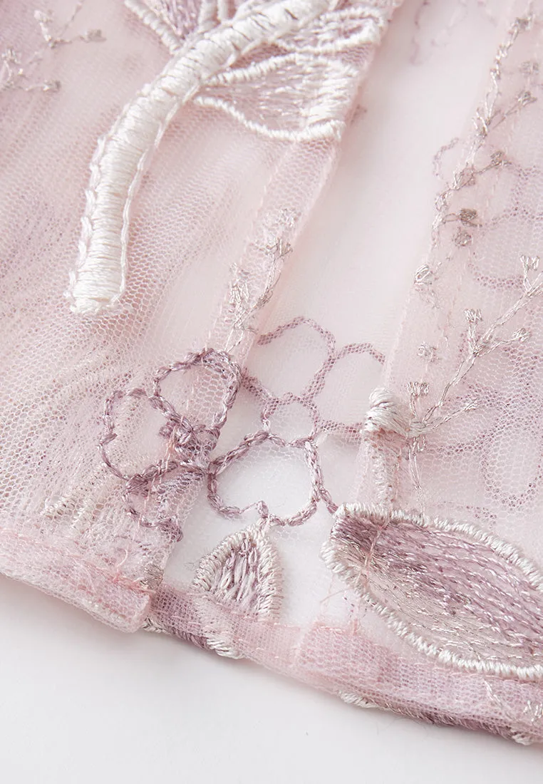 Sequin & Embroidery Mesh Cape