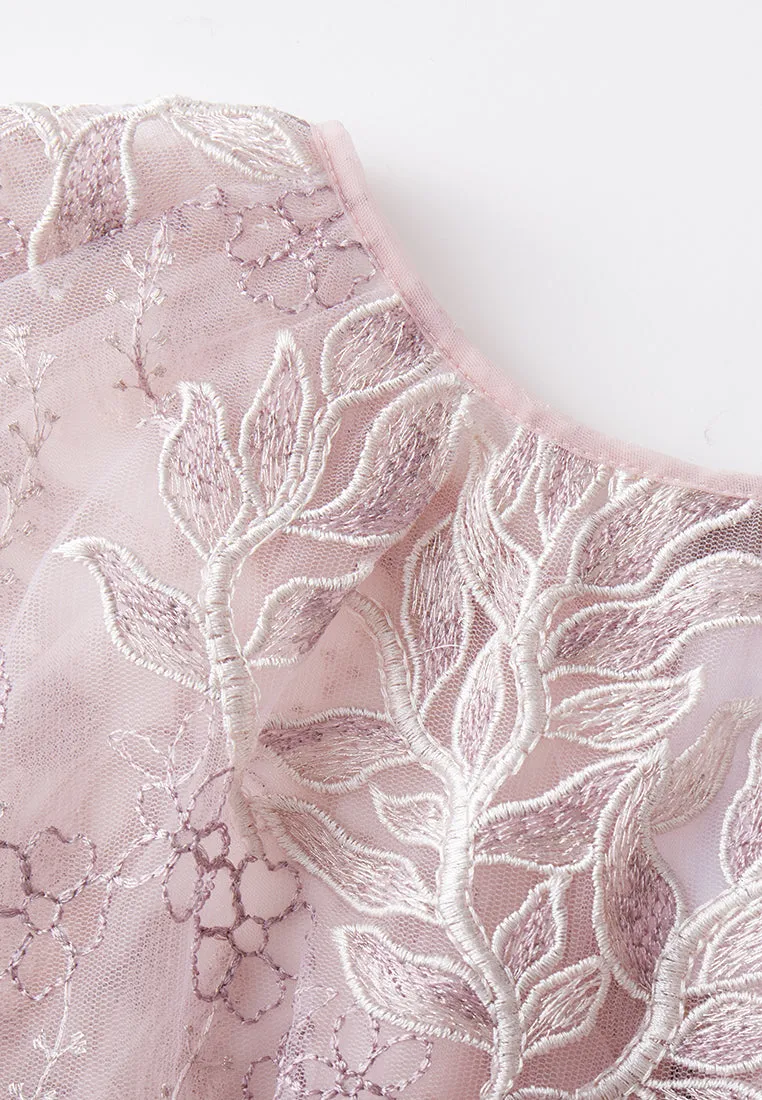 Sequin & Embroidery Mesh Cape