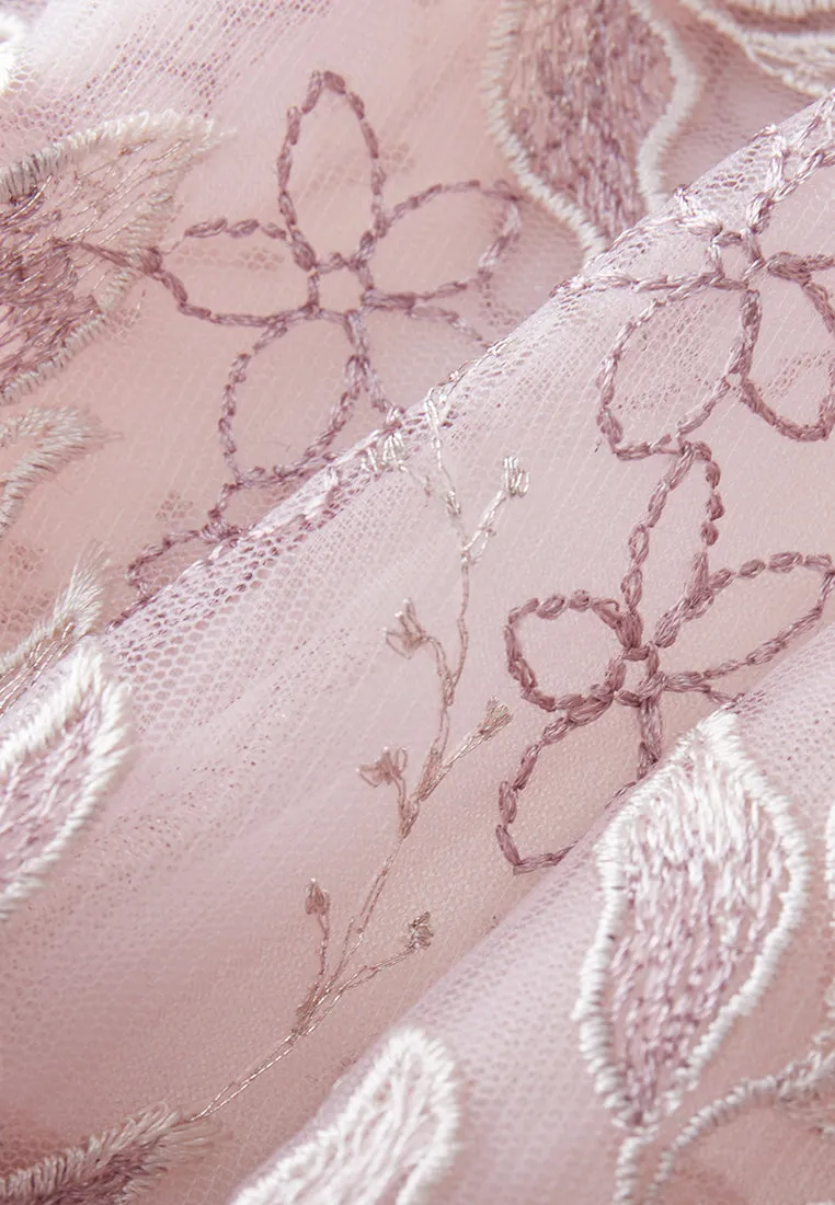Sequin & Embroidery Mesh Cape