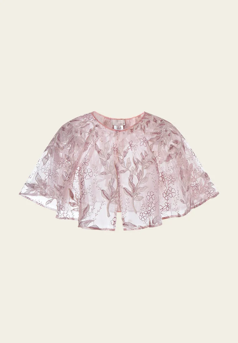 Sequin & Embroidery Mesh Cape